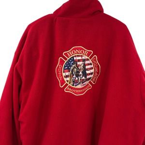 VTG Firefighter Brotherhood Fireman Mens Reversible Jacket Size